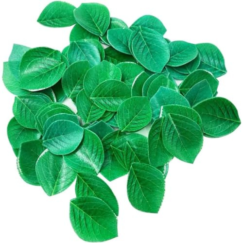 50pcs Blätter Kuchendekoration, grüne Blätter für Cupcake -Topper, Palmblätter Kuchendekorationen für Babyparty, Jungle Hawaiian Hochzeitsgeburtstagsfeier, Mixgröße für Zuhause