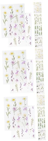 Lurrose Kerzentattos 3 Stück 6 Pflanzen Aufkleber Pflanzendekorationen Tagebuch Haustier Aufkleber Blumen Scrapbooking Computer Für Laptop Vintage Sammelalbum Fotoalbum
