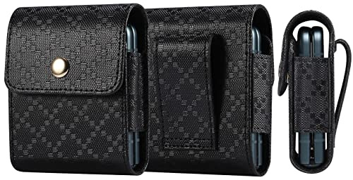 Smartphone hölster Telefonhölster Compatible with Samsung Galaxy Z Flip 3 Case, Z Flip3 5g, z Flip 2 Leather Cell Phone Belt Holster, Compatible with Motorola Razr 5G fall, Compatible with Huawei P50