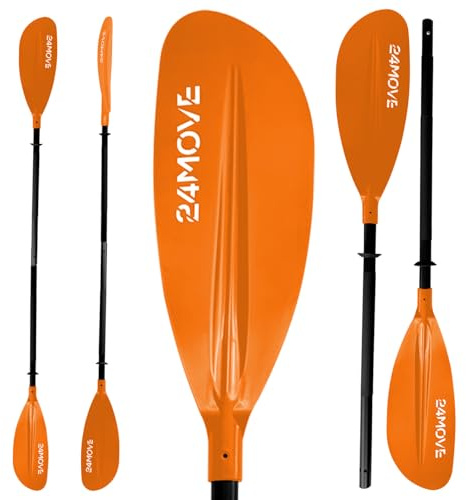 24MOVE® Doppelpaddel LAGO Paddel 220cm Kanupaddel Aluminium, Stand-Up Paddling, Paddel für Kajak, Schlauchboot, verstellbar