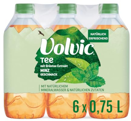 Volvic Tee Minzgeschmack – 6x0,75L – Aus Grüntee-Extrakt mit Minzgeschmack