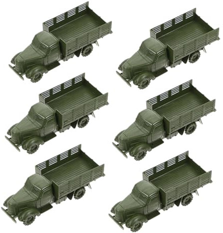 SUPVOX 6pcs Mini Military Truck Model Toy Set for Toddlers Simulation Plastic Transport Vehicle Figurines for Sand Table Play and Educational Exploration