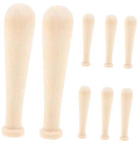minkissy Kleiner Baseballschläger aus Naturbelassenem Holz 10 Stück Selbstgemacht Bastelspielzeug für Kinder Unbemalt Glatte Oberfläche Kreatives Sportspielzeug für Malprojekte und Party