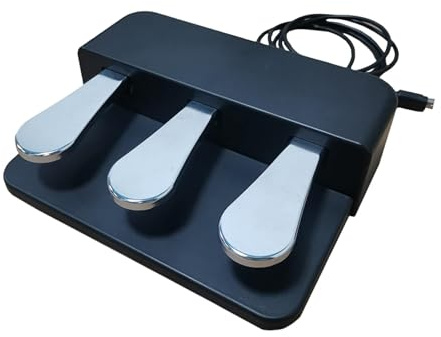 3 Pedal Board Sustain Pedal for Keyboard Instrument Accessories with Professional Soft Sostenuto Sustain Pedal Replacement for Digital Pianos, Electronic Keyboards & More