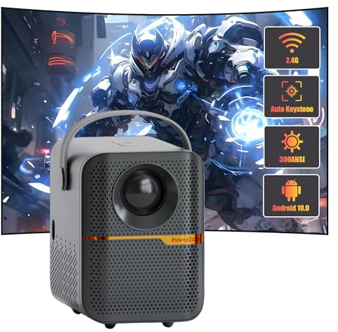 Miniproyector con HDMI, 120 lúmenes ANSI, resolución 1080P, proyector portátil para Dormitorio, Cine en casa y Exteriores (Blanco/Negro) - Diseño Compacto, 2+8G/4+64GMemoria (Blakc 4+64g)