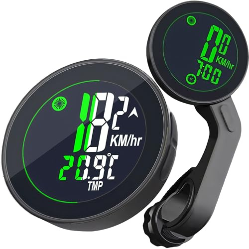 Retoo Fahrradcomputer Kabelloser mit 20 Funktionen, Wasserdicht, beleuchtetes LCD-Display, automatischer Start/Stopp, Kilometerzähler, einfache Bedienung, Halterung, ideal für E-Bike & Tourenrad