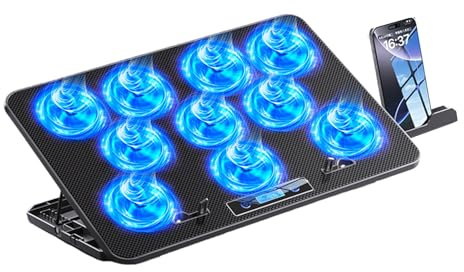 YiNLuax Raffreddatori ergonomici RGBs per dispositivi di gioco universali da 14-17,3 pollici migliora il trasferimento di calore Costruzione in metallo Rgbs ventola di raffreddamento per laptop