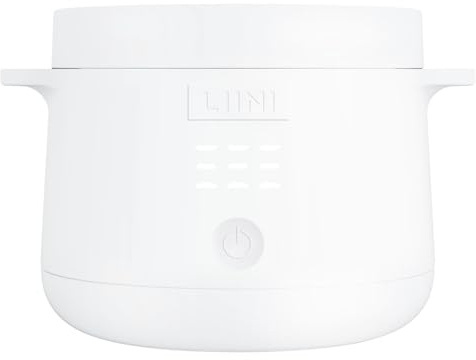 LIINI® 2.0 PRO Breiwärmer weiß – Akku Babybreiwärmer, 50W, 10'000 mAh, Erwärmen per Knopfdruck, IP66, auslaufsicher, Edelstahlplatte, BPA-frei, USB-C Aluminiumkabel