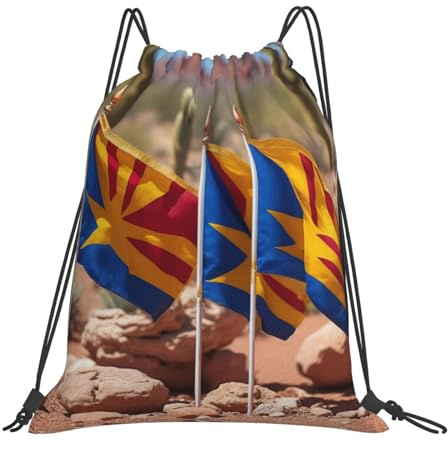 Arizona flagga kvinnor män dragsko väska vikbar dragsko ryggsäck lätt simväskor för klättring resor picknick