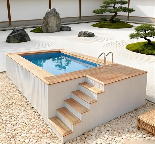 Piscina per container da 6,1 m e 40 piedi, in fibra di vetro fuori terra e interrata con riscaldatore, filtro, luci LED, scala di sicurezza, per villa sul retro, resort, intrattenimento privato