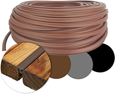 DILUMA Terrassenfugenband 50 Meter Hellbraun für Terrassen mit Fugenabstand von 7,5 bis 10,5 mm - Fugendichtband für Terrassendielen aus Holz & WPC - UV Stabil, Witterungsfest, Temperaturbeständig