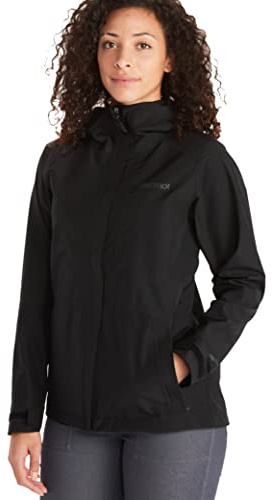 Marmot Wm's Minimalist Jacket, Vattentät GORE-TEX regnjacka, andningsaktiv regnrock med kapuschong, lätt Hardshell Windbreaker för vandring och cykling, För kvinnor, Black, XL