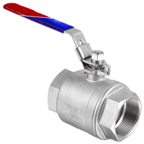 Kugelhahn aus Edelstahl VA rostfrei voller Durchgang 1 Rohr Zoll Innengewinde IG x IG DN25 Trinkwasser geeignet Druck PN 63 Bar mit Hebelgriff Wasser Heizung Druckluft Absperr Hahn