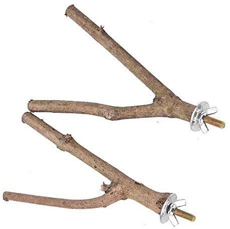 YITON Vogelstangen 15Cm Vogelpapagei Naturholz Gabelständer Barsch Vogelkäfigständer Haustier Vogelspielzeug 6St