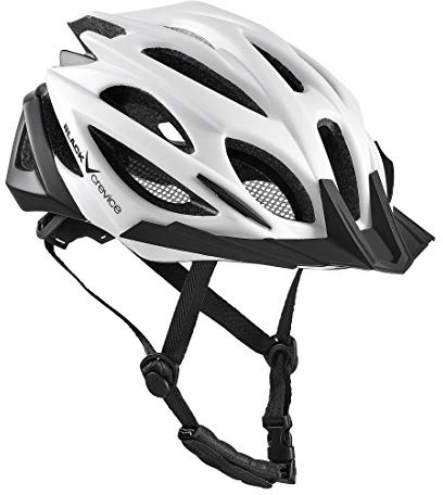 BLACK CREVICE Casco da bicicletta per adulti I Casco per bici in diversi colori I Casco uomo & donna I Casco MTB I Casco da bici traspirante I Misura regolabile (M/L (58-61 cm), Bianco/Nero)