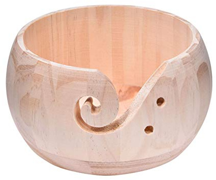 Sue-Supply Handgefertigte Holzgarnschale Holzschale Garn Aufbewahrung Holzgarnschale, zum Stricken und Häkeln, für den häkelnden Kunst- und Handwerksliebhaber, Garnschale Holz Garn Schüssel