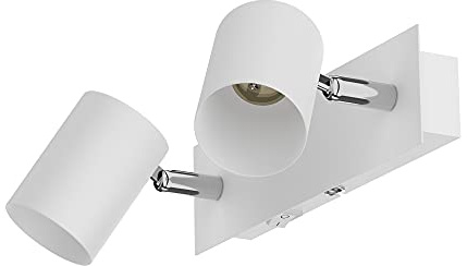 ledscom.de Applique WAIKA, 2 flammes, interrupteur, blanc mat, carré, 2x GU10 max. 60W