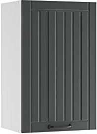 Vicco Hängeschrank Fame-Line, Anthrazit Landhaus, 45 cm | MDF-Front · Soft-Close · 2 Einlegeböden · Metallgriffe · ✓ Praktischer Stauraum