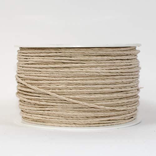 Papier Draht in div Längen und Farben Draht zum basteln Paper Papierdraht zum basteln Basteldraht Schnur Reißfest Bindedraht Basteldraht ummantelt Paper Cord Juteschnur Floristik (Spule, Natur)