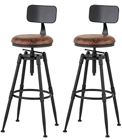Tresenhocker Barstuhl Hocker Bistrohocker 2er Set Industrie-Drehbar Barhocker höhenverstellbare Barhocker Stühle für Kücheninsel