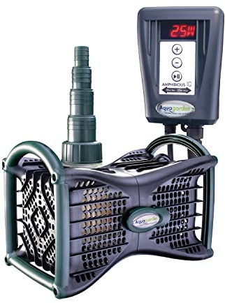 Aquagarden Energy Saver Teichpumpe 2250-4500| stromsparende, digitale Wasserpumpe mit Motorschutz & Trockenlaufschutz für Teiche bis 4500 Liter