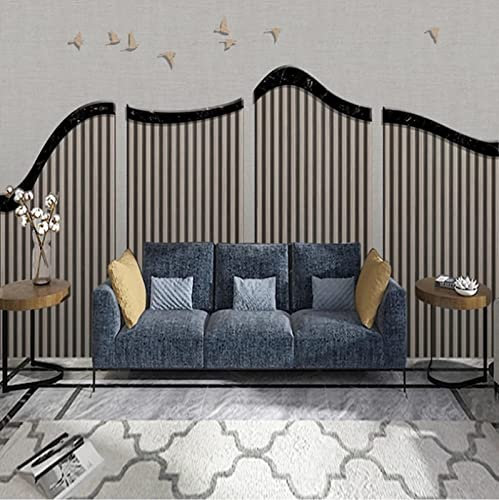 Fototapete 3D Effekt Chinesischer Stil Landschaft Vogel Marmor Holzgitter Vlies Wandbild Wohnzimmer Schlafzimmer Wanddekoration 450(w) x315(H) cm