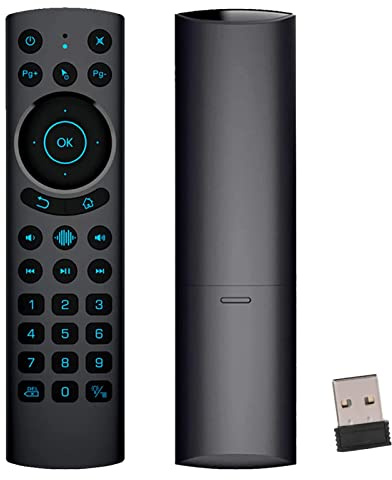 Goshyda Télécommande Vocale, G20S Pro BT Bluetooth 2.4G sans Fil Double Mode, Prise en de L'apprentissage IR Rétroéclairé, Contrôleur de Remplacement pour Ordinateur de Projecteur