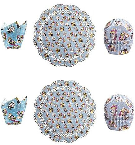 Demmler Pinguin 2er Backset - je 2x Muffin Tulip-Wraps (48 Stück), Muffin Förmchen (120 Stück) & Tortenspitzen (6 Stück) - mit Pinguinmotiven - 174 Stück - Made in Germany