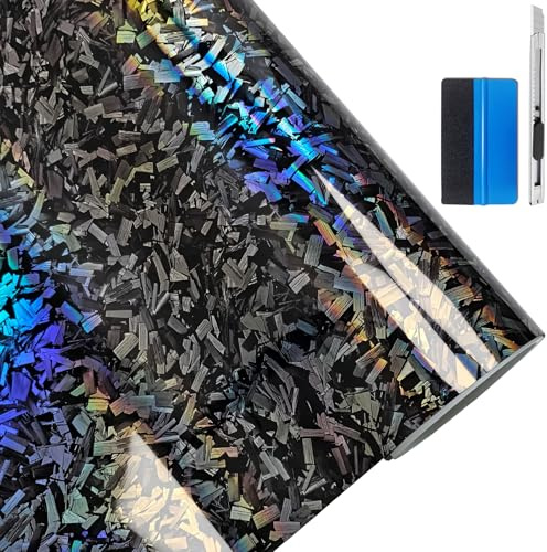 NewL Vinyl-Aufkleber Chameleon Geschmiedete Karbonfaser 50 x 100 cm | Geschmiedete Karbonfaser-Optik, Inkl. Montagewerkzeug, Luftablass-System, für Auto, Fahrzeug, Morotrad & Möbel