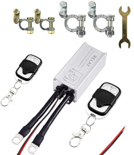 ZHOFONET DC12V Remote Batterie Isolation Schalter, DC12V 200A 164 Fuß lange Strecke drahtlose Fernbedienung Auto Anti-Diebstahl Isolation Schalter, verwendet für Autos und Wohnmobile (Metallschale)