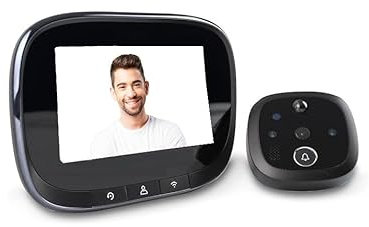 SPIONCINO DIGITALE WIFI SENZA FILI, 4,3 LCD, SENSORE DI MOVIMENTO H.24, FOTO/VIDEO, SILVER