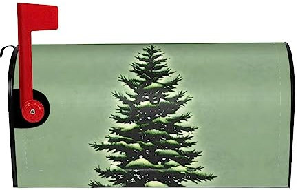 Briefkasten-Abdeckung mit Kiefernnadelbaum, Winterlandschaft, magnetisch, 53,3 x 45,7 cm, Briefkasten-Abdeckung für Garten, Hof, Dekoration