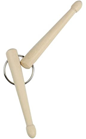 Porte-Clés Porte-Clés en Bois Porte-Clés de Bâton de Tambour, Porte-Clés en Bois Clés et Clés de Tambour (2 bâtons)