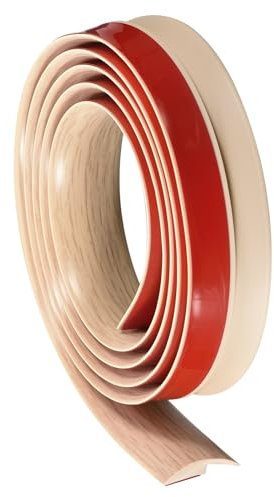 QUARKZMAN Striscia di Transizione Pavimento 3.3piedi Autoadesiva per Tappeti, Profilo di Finitura per Transizione Pavimento in Pvc da 1 Metro per Altezza Inferiore a 5mm, Legno