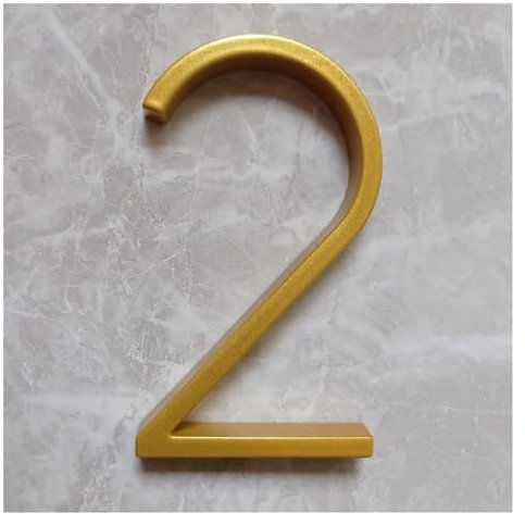 Numero Civico Personalizzabile,Targhe Indirizzo 5 in 125mm Numero civico galleggiante dorato Numeri di indirizzo della porta d'oro for targhe esterne digitali for la casa 0-9 (Color : 2)