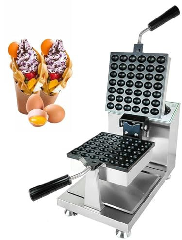 PJDDP Gaufrier à Bulles Commercial, 1200W Machine Gaufrier à Bulles D'œUfs Carré, Appareil A Gauffre Antiadhésive pour Les Anniversaires d'enfants,Les Fêtes de Famille,Pâques ou Noël