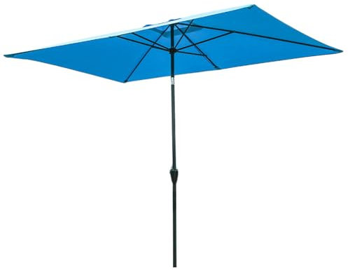 HESHEQ Gartenschirm Marktschirm Windsicherung mit Kurbel Rechteckig Marktschirm wasserdicht UV-Schutz mit Kurbel 45° knickbar for Garten, Balkon und Terrasse Ohne Sockel(Size:Red)
