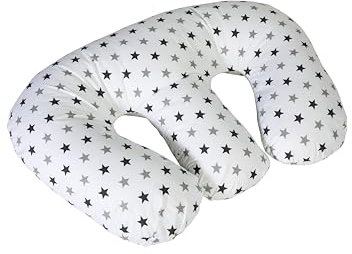 Cuddles Collection Twin Nursing Pillow Breast feeding Support 4 in 1 Pillow - Silver Twinkle