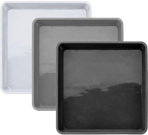 Soucoupe de plante, 3 pcs de 7 pouces carrés de plante Plateau d'eau de plante, plateau de plante en plastique robuste, soucoupes en pot de plantes réutilisables pour l'intérieur à l'extérieur