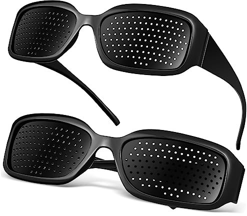 TOGEVAL 2 Stück Pinhole Korrekturbrillen Aus Sicherempc Leichte Augenpflege Brille Zur Sehverbesserung Und Ermüdungsreduktion Tragbar Für Myopie Hyperopie