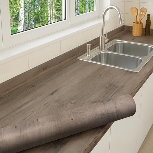 Dimex Laminierte Selbstklebende Möbelfolie – Extra dicke PVC Marmor- & Holzoptik Klebefolie für Küchenmöbel, Türen, Tische & Regale – Kratzfeste dekorative Innenraumverkleidung – 90 cm x Wunschmaß