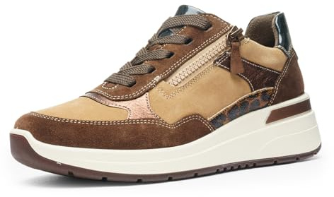 Ara Garda Sneaker da Donna, Mocca, Biscuit, Nuts, Nero, 42 EU, Mocca Biscuit Nuts Nero, 42 EU Larga