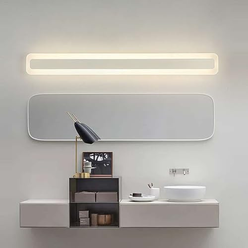 GZZBMY LED Spiegelleuchte Bad Aluminium Badleuchte Wand Badezimmer Spiegellampe 3000K/6000K Innen Wandlicht Moderne Wandbeleuchtung IP44 Wasserdicht Wandleuchte für Korridor (Warmes Licht,80cm)