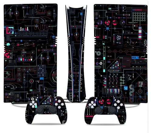 para PS5 Pro Skin Disc Edition & para PS5 Pro Skin Digital Edition Consola Mando Cubierta Vinilo Fundas Compatible Resistente Arañazos 89913 Envolturas Piel Regalo(Disc Version)