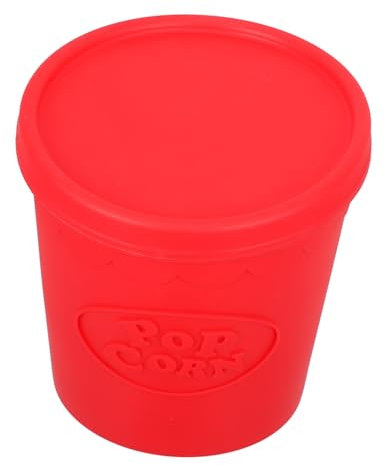 OUNONA Cubo de Silicona Rojo para Palomitas, Recipiente Reutilizable para Snacks, Fácil de Llevar, Adecuado para Noche de Cine y Tiendas de Aperitivos