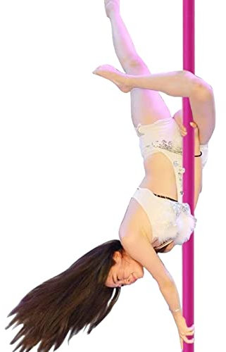 Barre de Pole Dance Portable Rose, Hauteur 2,3 m à 3,7 m, en Silicone, rotative, Statique, diamètre 45 mm, pour Salle de Sport, Appartement, Chambre, immeuble (Argent, 2,3 m à 3,7 m)