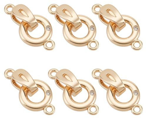 Benecreat 6 x set med viklås. 14K guldpläterade halsband förlängningslås smyckeslås för gör-det-själv smycken hantverk tillverkning av armband för kvinnor 20 mm