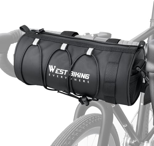 ZIMAOER Fahrradtasche Lenker 2L, Fahrrad Rahmentasche mit Schultergurt, Wasserdicht IPX4, 900D Oxford, Reflektierend, Abnehmbar, Lenkertasche Für MTB Rennrad Pendler (Schwarz)