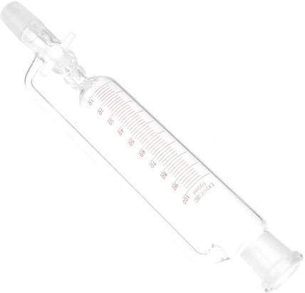 VALICLUD Embudo Separador Cilindrico de Vidrio con Pistón Ptfe y Base Redonda Embudo Laboratorio para Separación de Líquidos