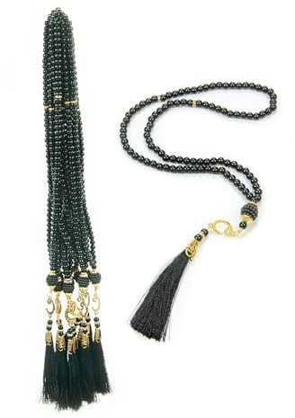 ihvan online, Tasbih Gebetsperlen 99, Set mit 10 Stück Tespih, Muslimische Gebetskette, Dhikr Tasbeeh, Islamisches Geschenke für Ramadan & Mawlid & Hajj & Umrah, Schwarz-Model 2